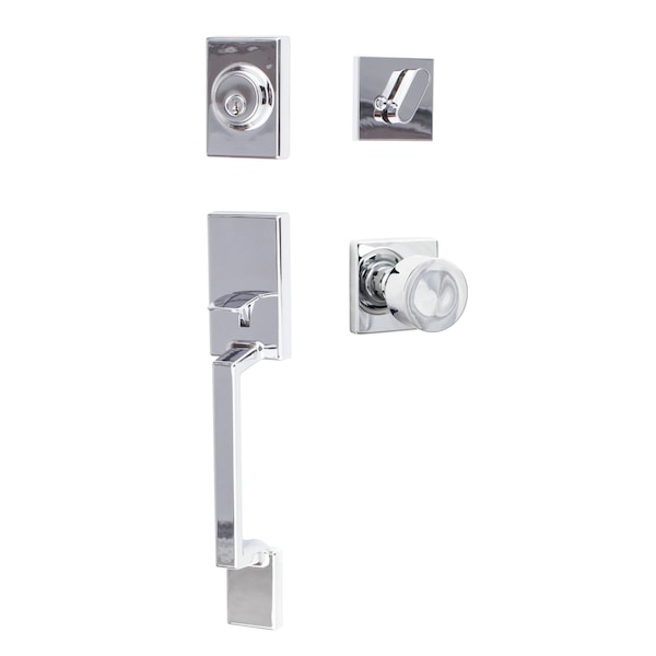 Sure-Loc Hardware Sure-Loc Hardware Stockholm Handleset, Bergen Square Handleset Trim, Polished Chrome SH507-S-BG-SQ 26 - main